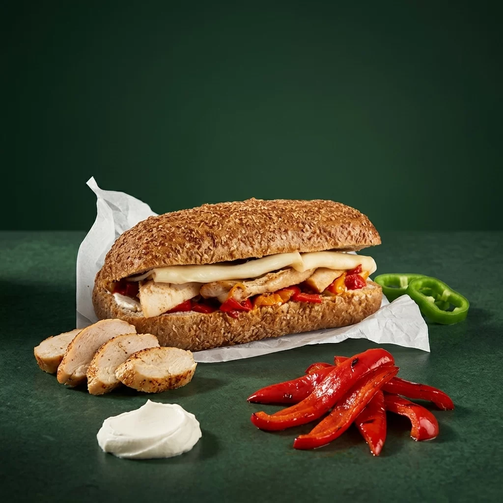 Közlenmiş Biber Tavuk Panini görseli 2