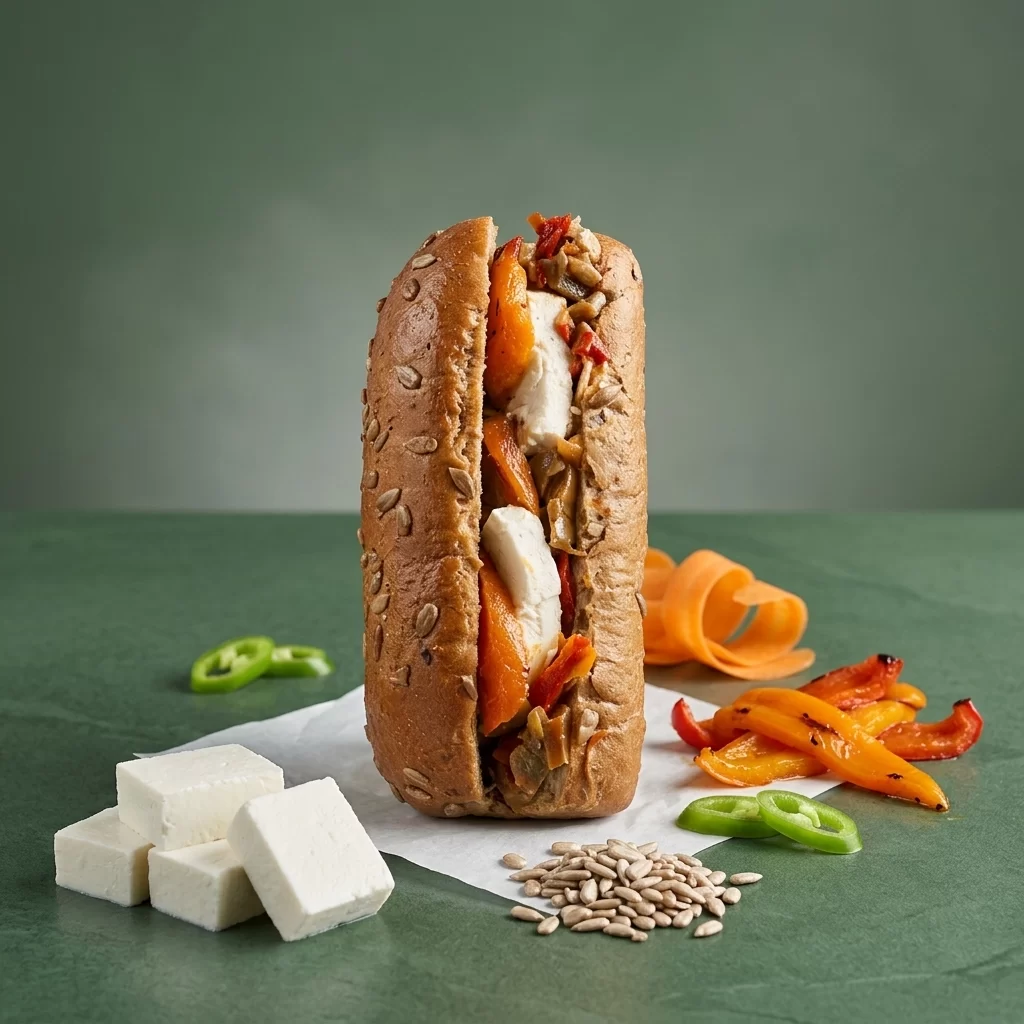 Peynirli Vejetaryen Panini görseli 2